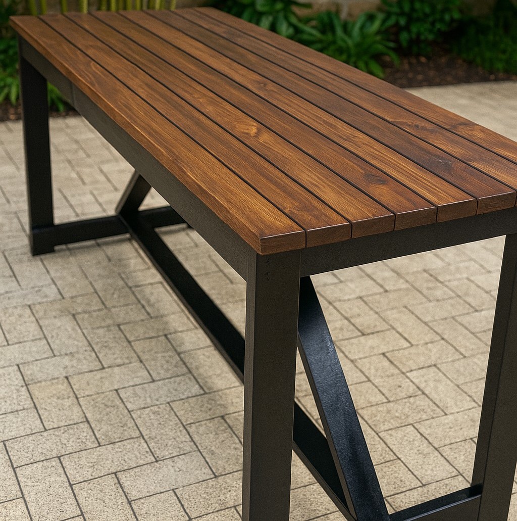 Walnut Top Black Legs